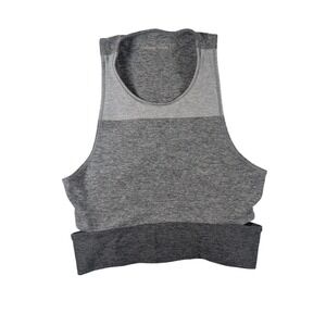Outdoor Voices TechSweat Crop Top‎ Women XS Grey Colorblock High Neck Tank